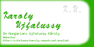 karoly ujfalussy business card